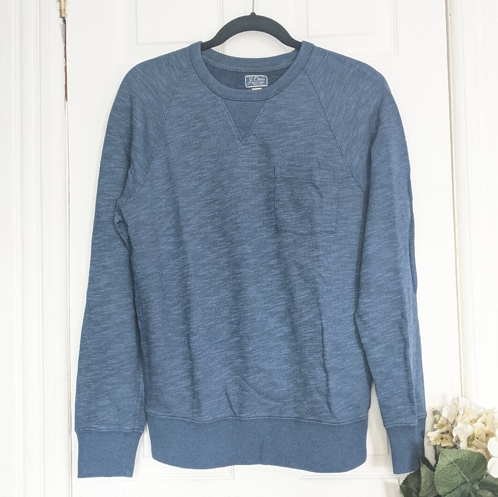 J Crew Vintage Fleece Pullover Blue Sweater